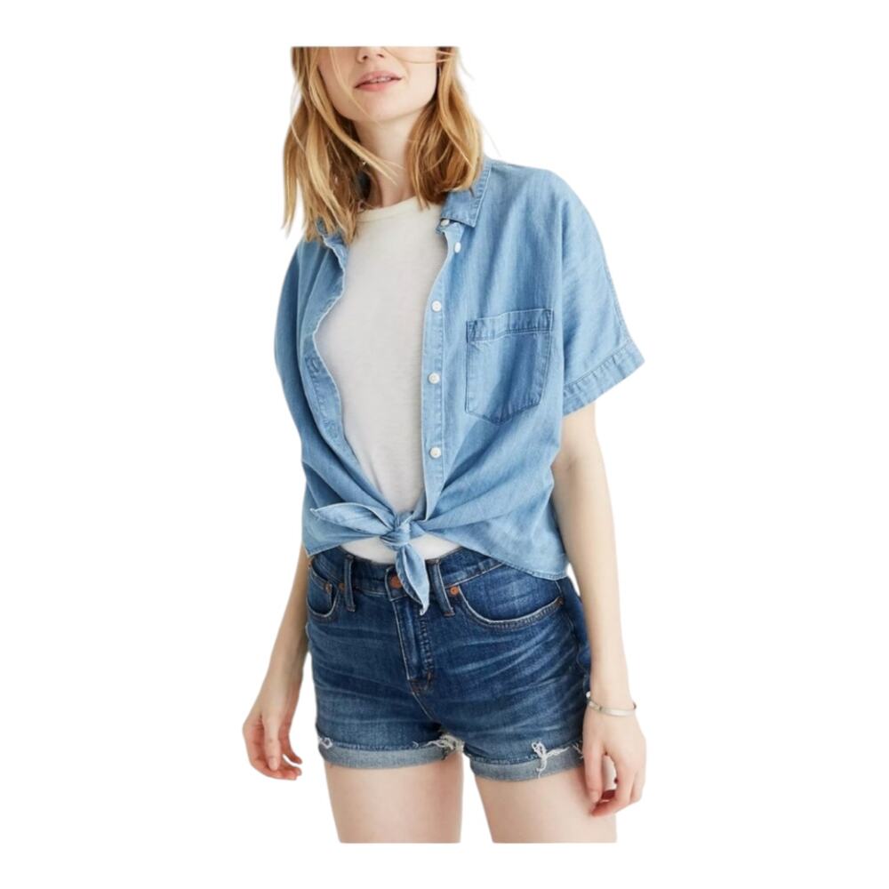 Madewell Dark Wash High‎ Rise Cut off Denim Shorts Size 23
